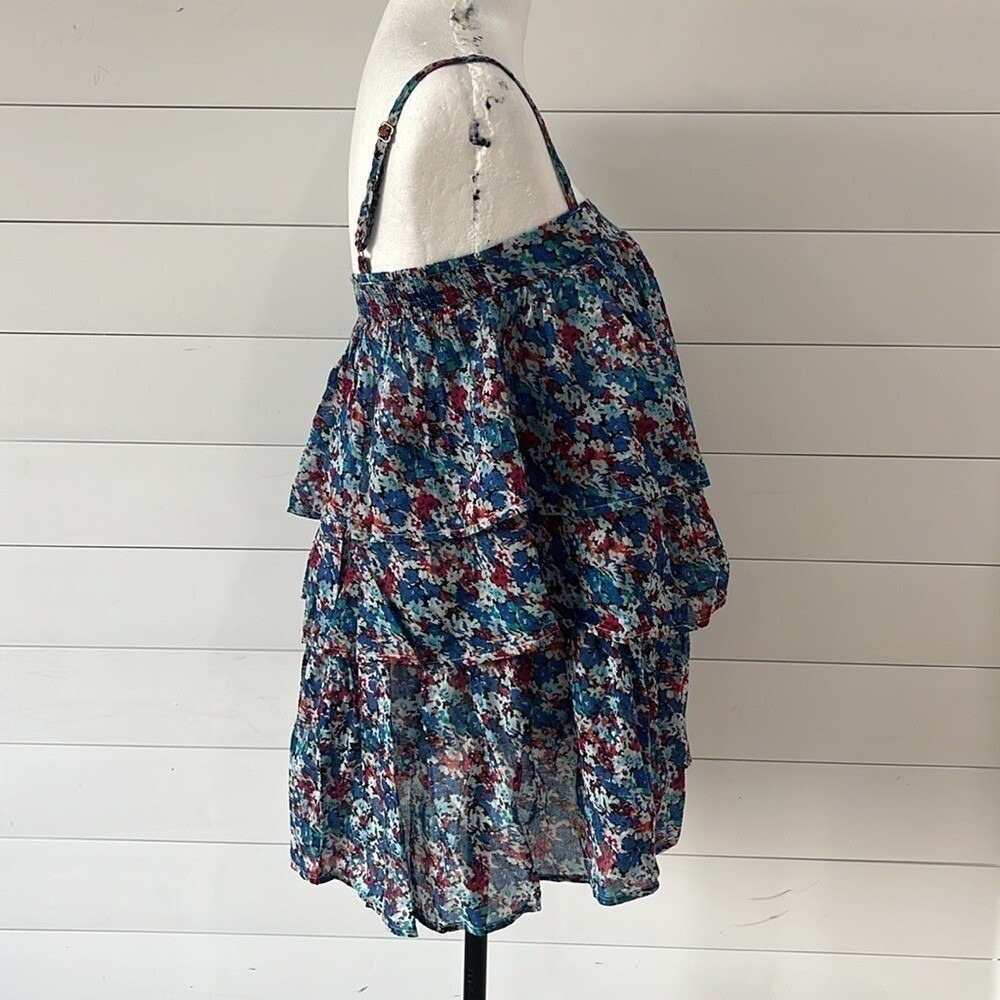 Free People FP ONE Talia Floral Tiered Tunic Mini Dress Top Small - Picture 11 of 15